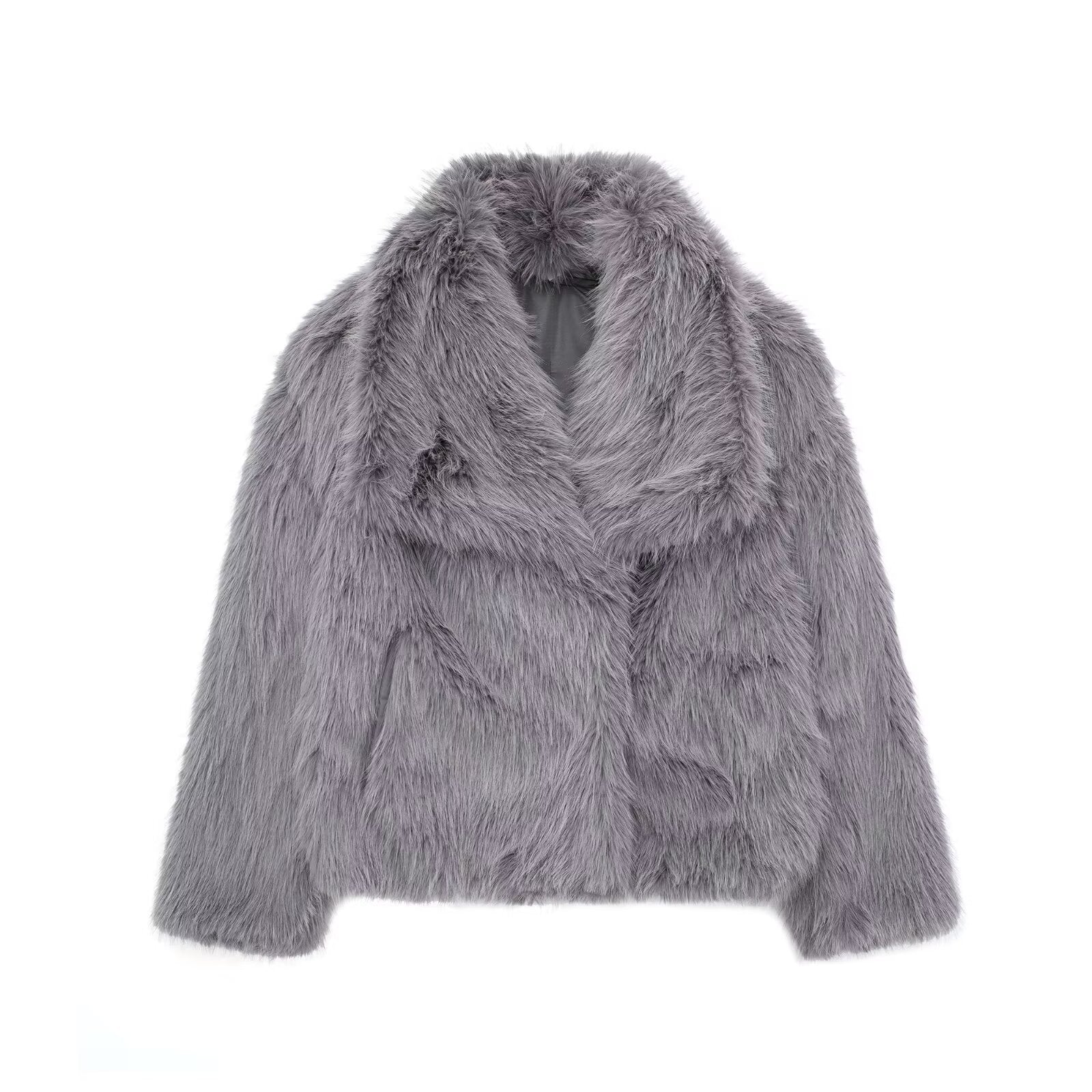 Winter Plush Coat Fashion Warm Thicken Fluffy Lapel Jacket Outwear Casual Long Sleeve Tops Womens Clothing - Urban Stylez Outlet 