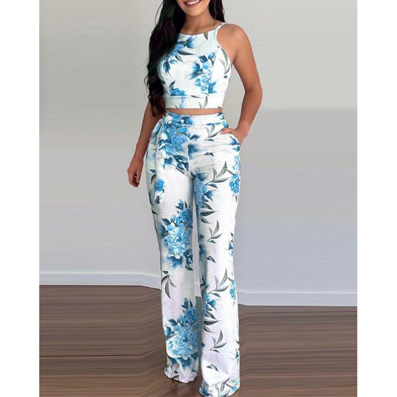 Urban Casual Printed Women's Pants Suit