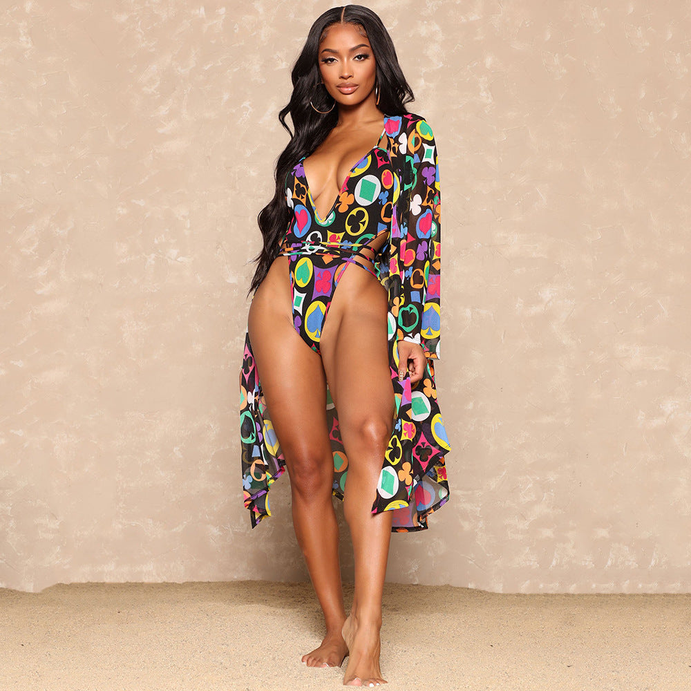 Swimsuit Ladies Two-piece Set Shawl