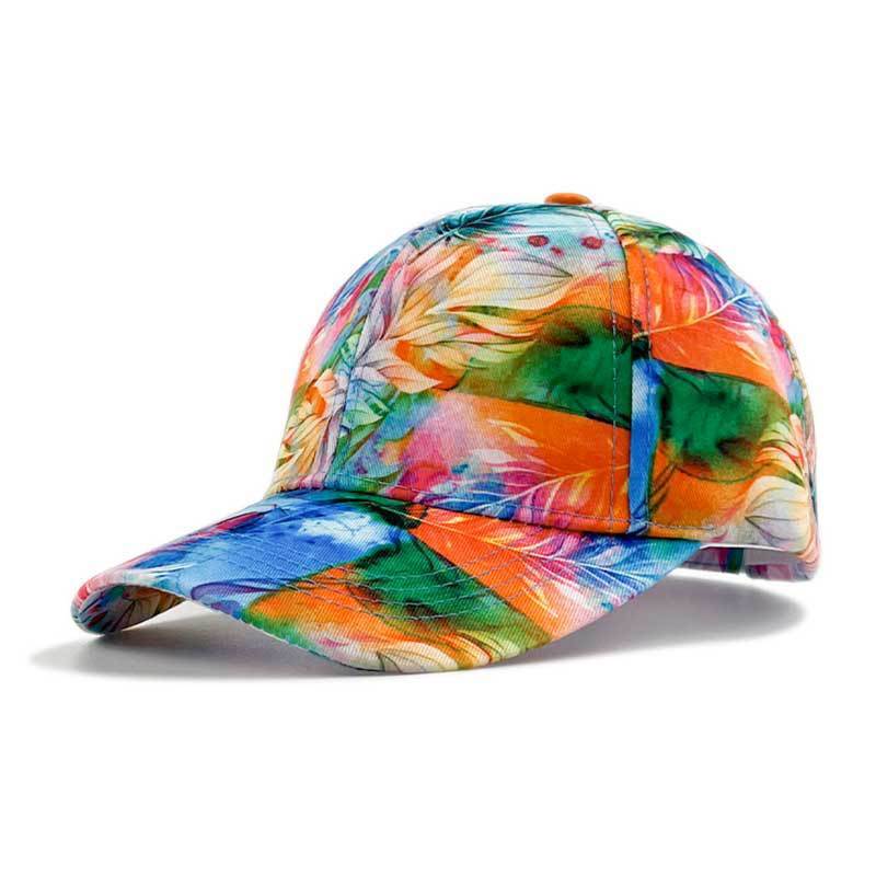 Printed Color Blocked Graffiti Duckbill Cap
