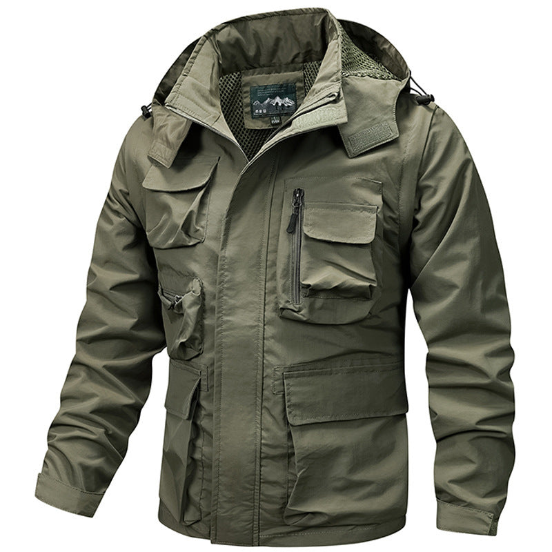 Outdoor Windproof Shell Loose Casual Multi-pocket Workwear Jacket