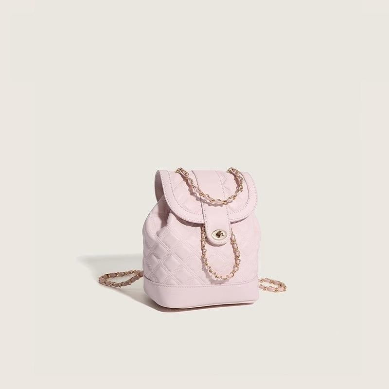 Rhombus Chain Backpack Student Shoulder Handbag