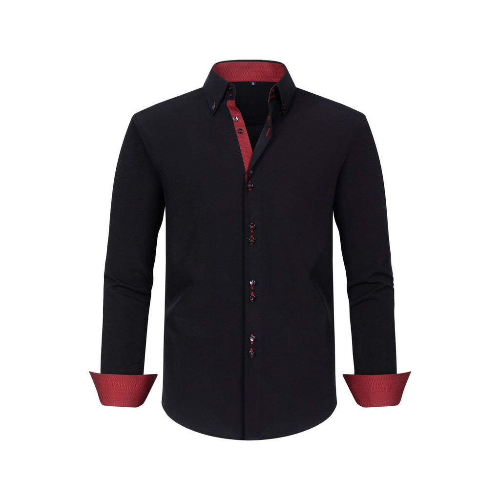 Polka Dot Color Matching Design Double Breasted Shirt