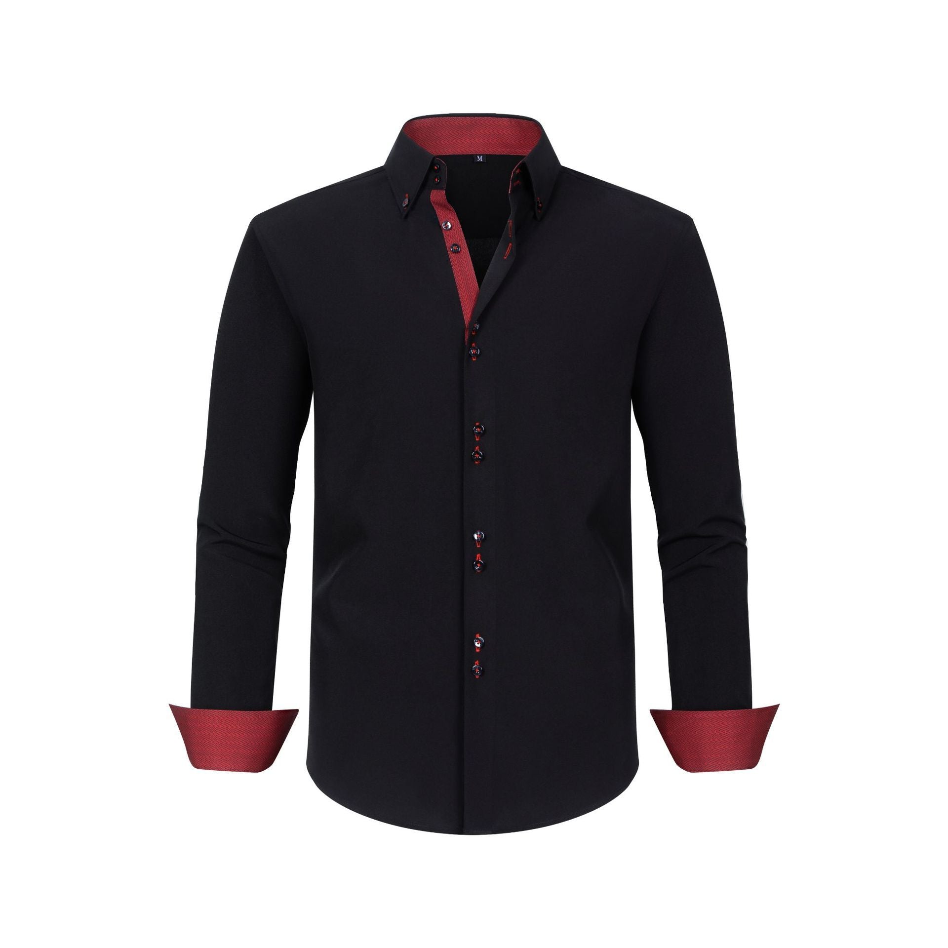 Polka Dot Color Matching Design Double Breasted Shirt