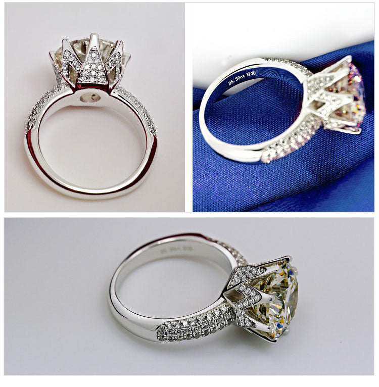 White Gold Plated Female Moissanite Ring
