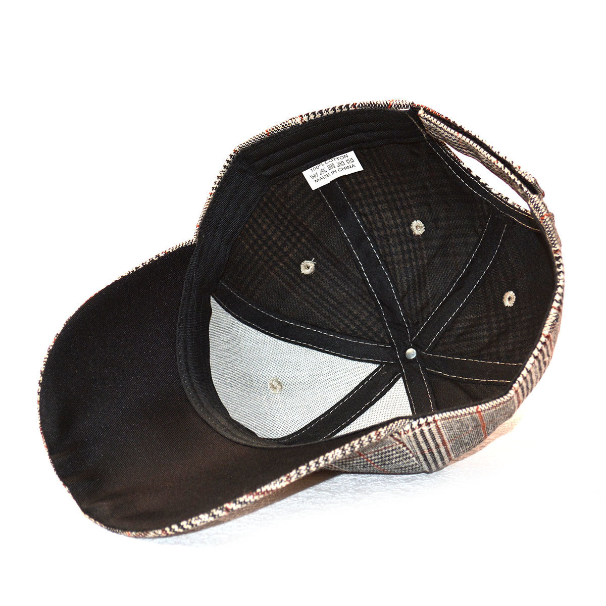 Vintage Bird Plaid Blended Knitted Baseball Cap