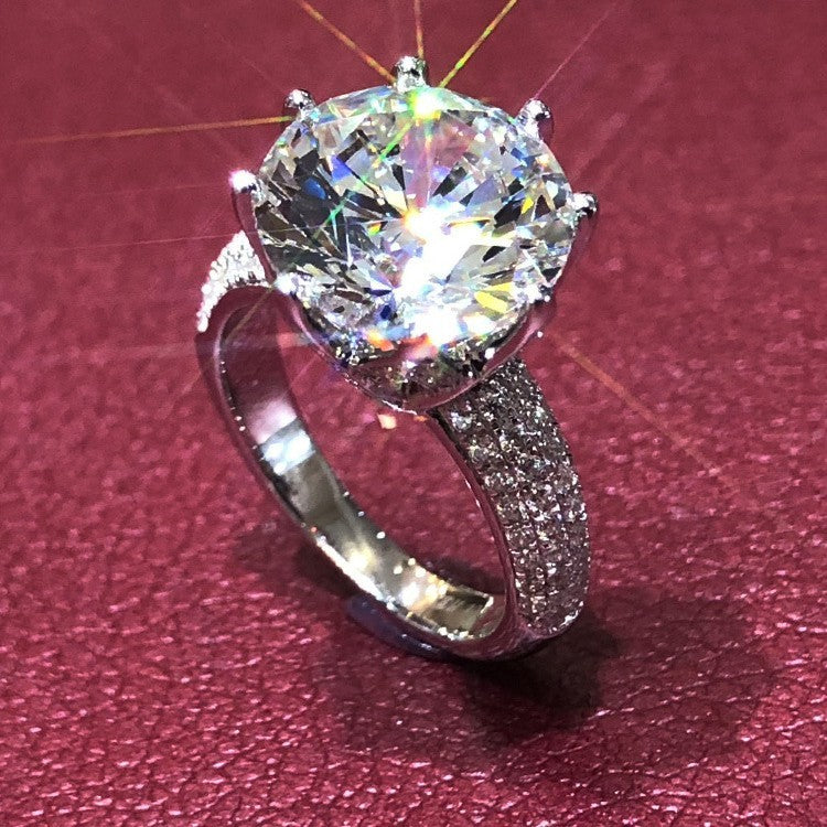 White Gold Plated Female Moissanite Ring