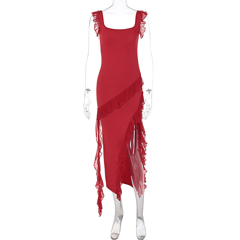 Female Summer Fashionable Stringy Selvedge Stitching Temperament Dress - Urban Stylez Outlet 