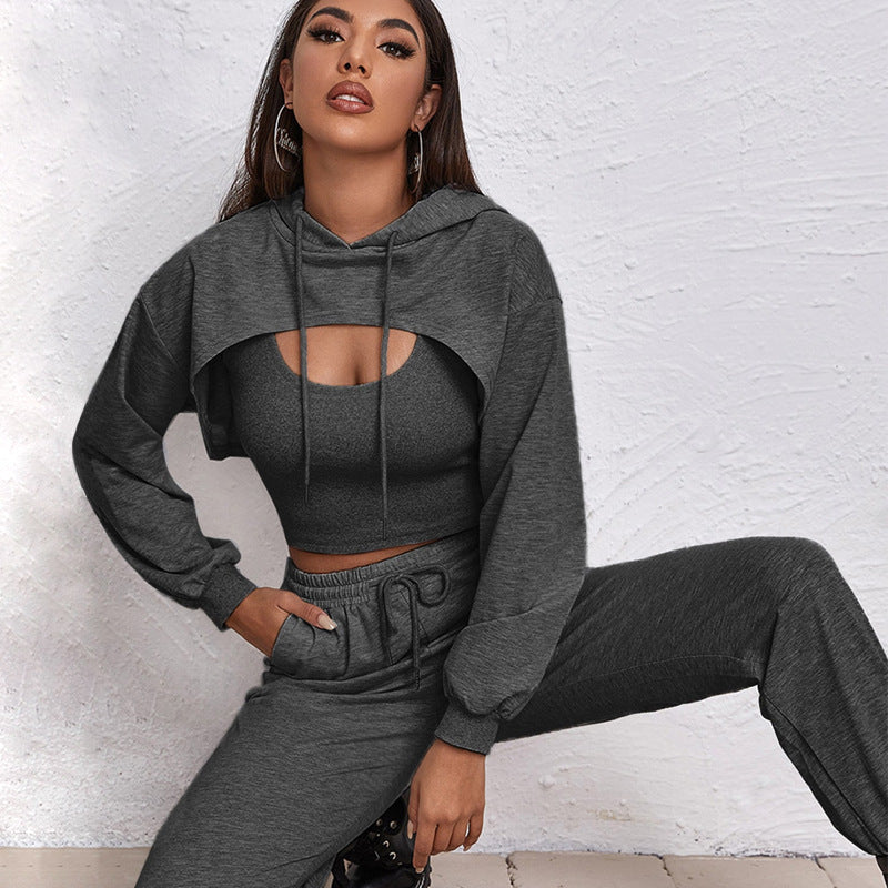 Sports Hooded Sweater Three-piece Street Sports