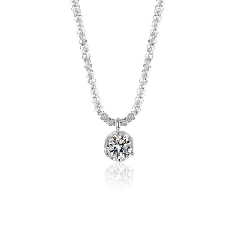 Women's Moissanite Single Diamond Necklace