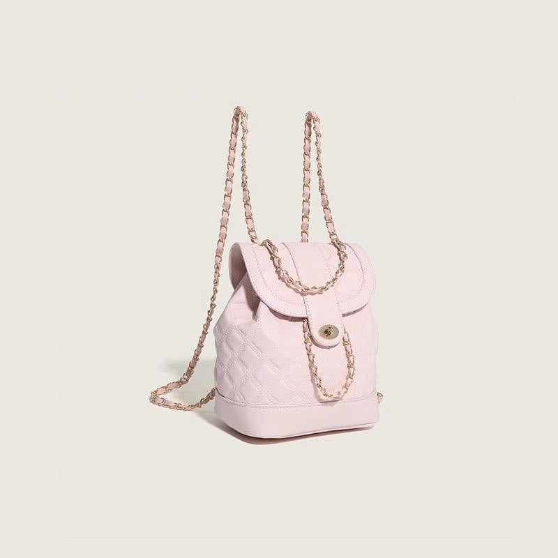 Rhombus Chain Backpack Student Shoulder Handbag