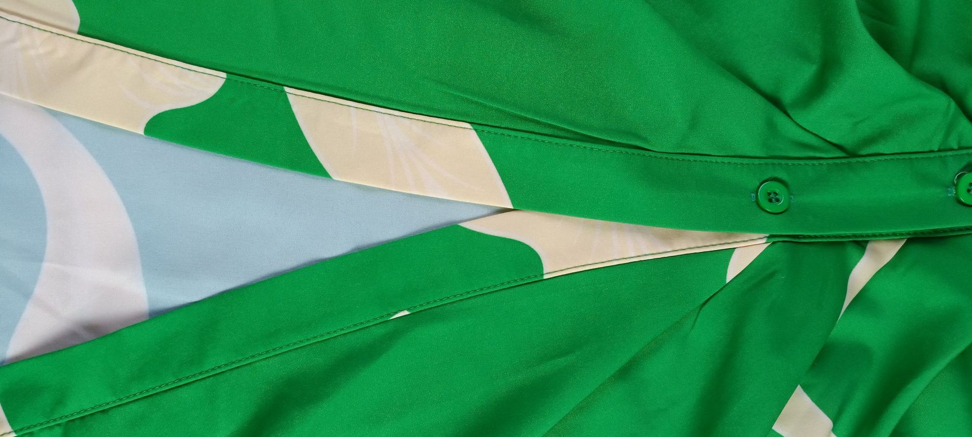 Women's Temperament Printed Lapel Short Sleeve High-waist Blouse Dress