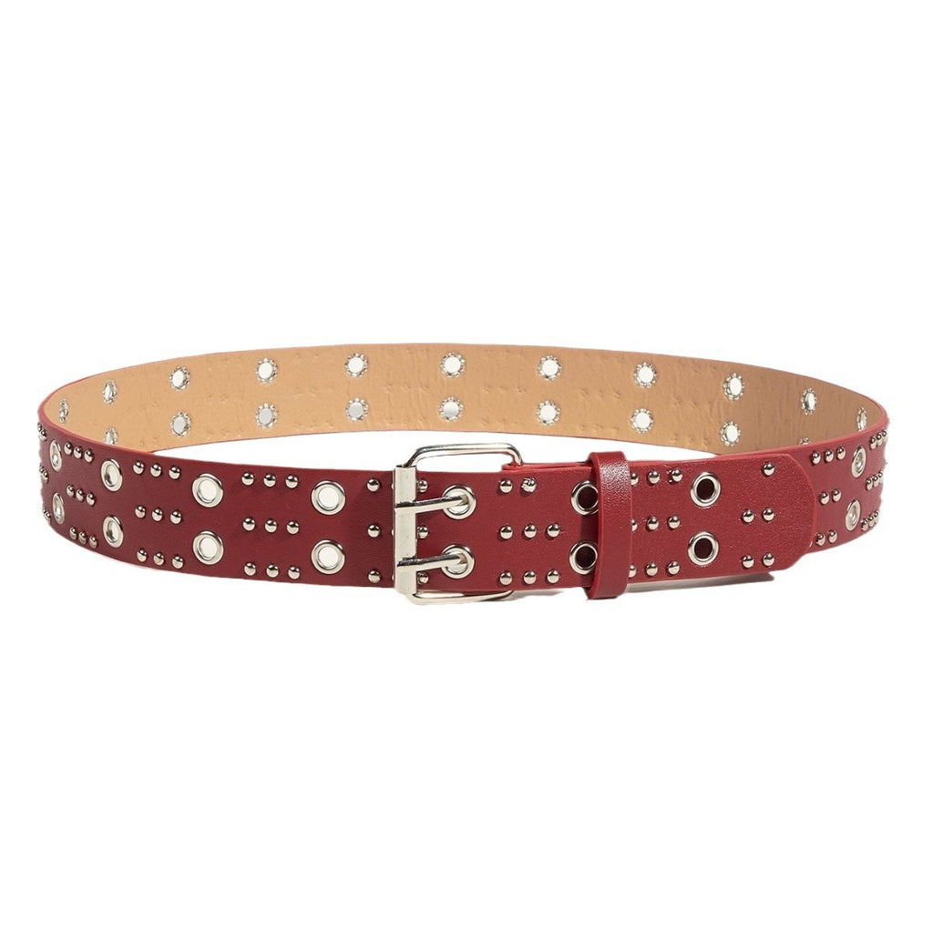 Punk Trendy Personalized Women's Double Row Casual Belt