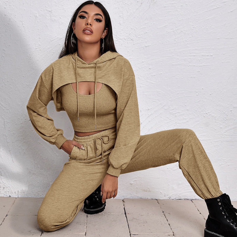 Sports Hooded Sweater Three-piece Street Sports