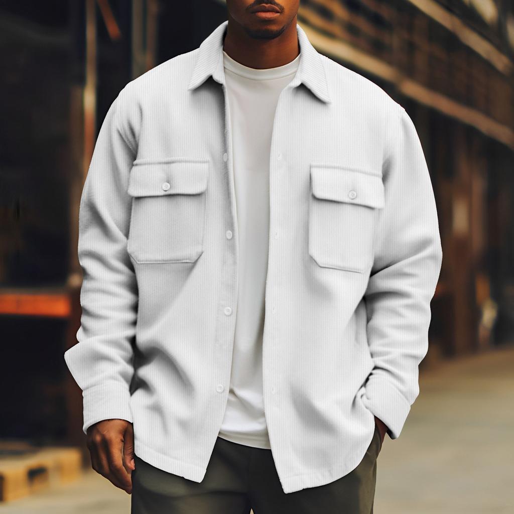 Men's Solid Color Basic Jacket Coat Plus Size Casual - Urban Stylez Outlet 
