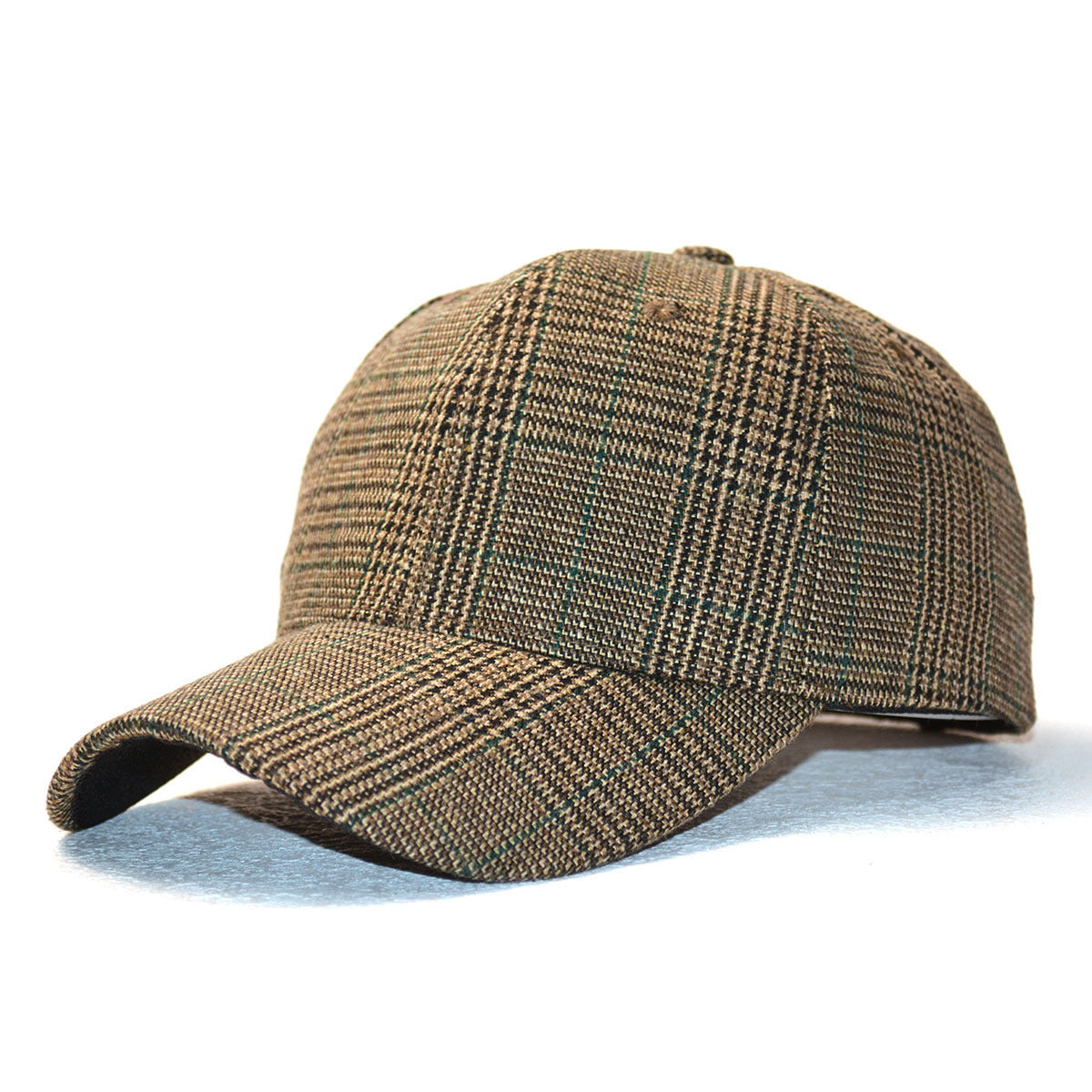 Vintage Bird Plaid Blended Knitted Baseball Cap